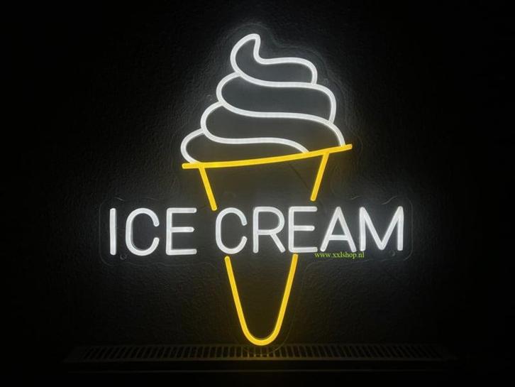 IJS ice ceam NEON sign bord led lichtbord verlichting lamp X, Articles professionnels, Horeca | Autre, Envoi