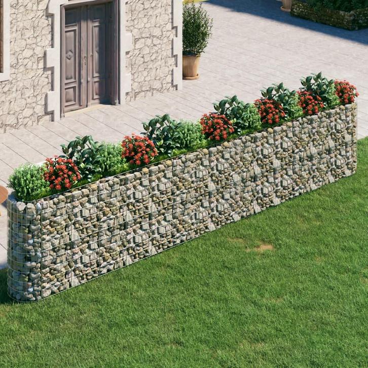 vidaXL Gabion plantenbak verhoogd 540x50x100 cm, Tuin en Terras, Bloempotten, Nieuw, Verzenden