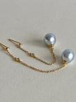 18 carats Perles d’Akoya - Boucle d’oreille - Diamants