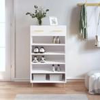 vidaXL Schoenenkast 60x35x105 cm bewerkt hout hoogglans wit, Huis en Inrichting, Kasten | Overige, Verzenden, Nieuw