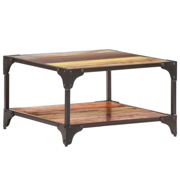 vidaXL Salontafel 60x60x35 cm massief gerecycled hout, Huis en Inrichting, Tafels | Salontafels, Nieuw, Verzenden