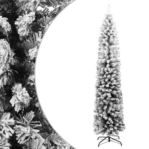 vidaXL Kunstkerstboom met sneeuw smal 240 cm PVC groen, Diversen, Kerst, Nieuw, Verzenden