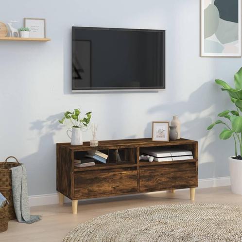 vidaXL Tv-meubel 100x34,5x44,5 cm bewerkt hout gerookt, Maison & Meubles, Armoires | Mobilier de télévision, Envoi