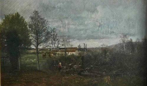 Armand Beauvais (1840-1911) - NO RESERVE - Coucher de Soleil, Antiek en Kunst, Kunst | Schilderijen | Klassiek