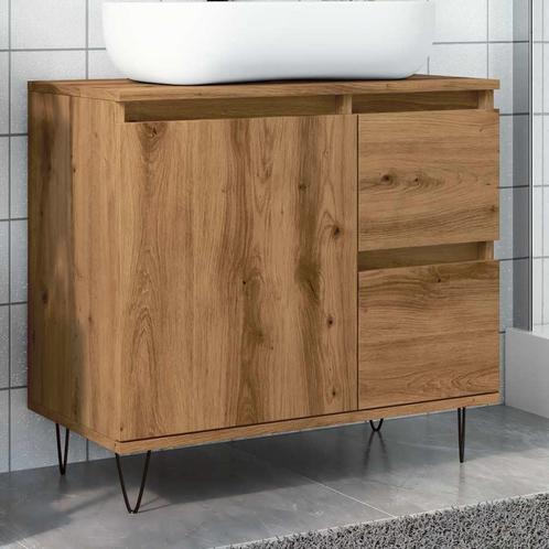 vidaXL Badkamerkast 65x33x60 cm bewerkt hout artisanaal, Huis en Inrichting, Badkamer | Badkamermeubels, Nieuw, Verzenden
