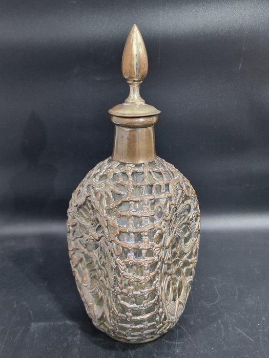 Karaf - Glas, Metaal - Vintage Chinese draak, Antiek en Kunst, Antiek | Overige Antiek