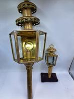 Lantaarn (2) - Wandlamp - Messing, Glas - Antieke Koetslamp