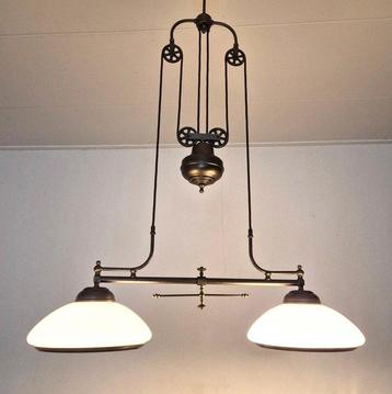 Lamp - Spectaculaire XL Dubbele Pendellamp, Bibliotheeklamp