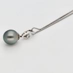 Ketting met hanger - 18 karaat Witgoud Diamant (Natuurlijk), Handtassen en Accessoires
