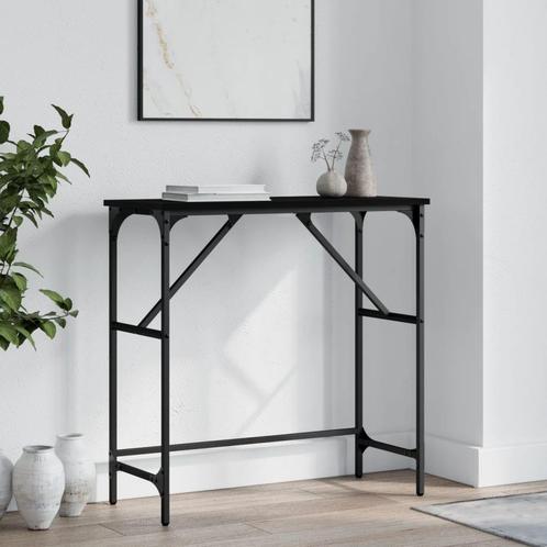 vidaXL Wandtafel 75x32x75 cm bewerkt hout zwart, Huis en Inrichting, Tafels | Bijzettafels, Nieuw, Verzenden
