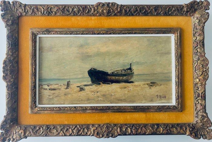 Josep Armet Portanell (1843-1911) - Barca del Mediterráneo, Antiek en Kunst, Kunst | Schilderijen | Klassiek