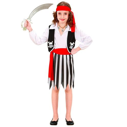 Piraat Kostuum Rood Zwart Meisje, Kinderen en Baby's, Carnavalskleding en Verkleedspullen, Nieuw, Verzenden