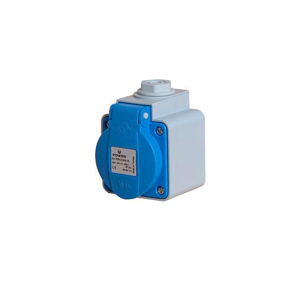 Prise De Courant En Saillie 16A IP54 Grise Bleue - PWCORA16, Doe-het-zelf en Bouw, Elektriciteit en Kabels, Verzenden