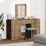 vidaXL Kaptafel met lade Bruin 50 x 41 x 135 cm Bewerkt hout, Verzenden, Nieuw