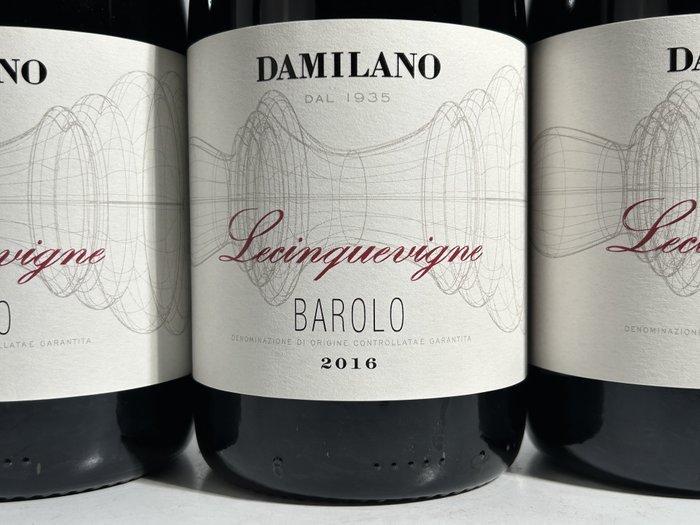 2016 Damilano Lecinquevigne - Barolo DOCG - 3 Flessen, Verzamelen, Wijnen
