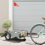 vidaXL Fietstrailer oxford stof en ijzer grijs, Fietsen en Brommers, Fietsaccessoires | Aanhangwagens en Karren, Verzenden, Nieuw