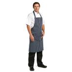 Whites halterschort blauw-wit gestreept met zak |, Verzenden, Nieuw in verpakking