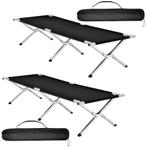 tectake 2 veldbedden van aluminium - zwart, Verzenden, Nieuw