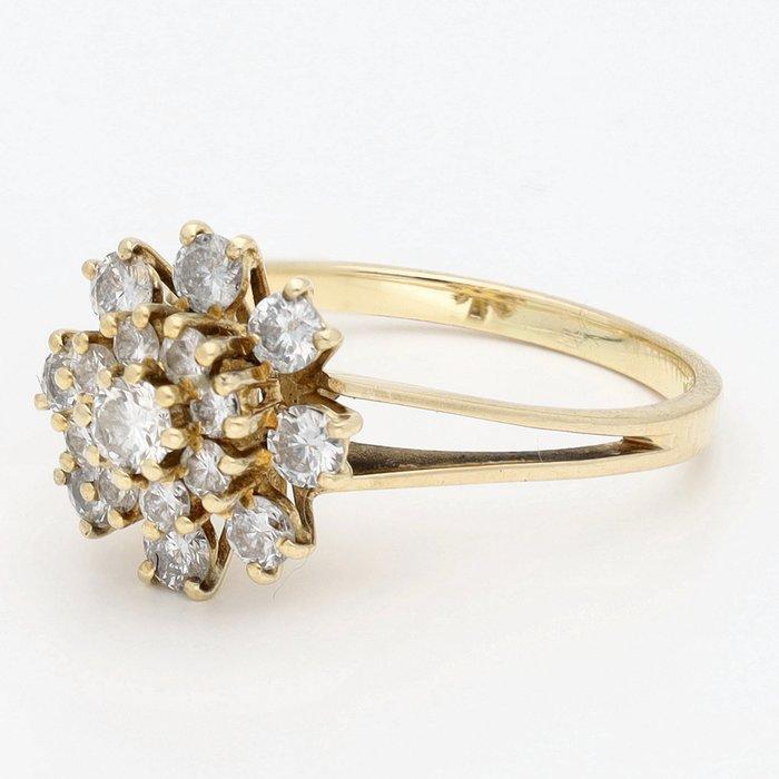 Bague - 18 carats Or jaune Diamant (Naturelle) - Diamant, Handtassen en Accessoires, Ringen