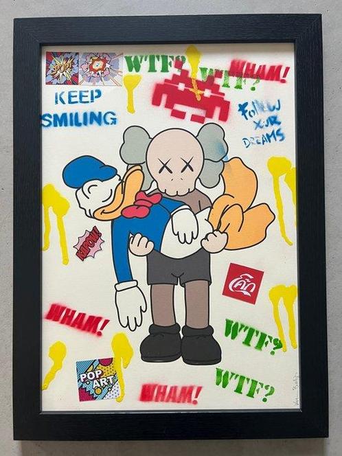 Koen Betjes (1992) - Kaws x Donald Duck - what just, Antiquités & Art, Art | Peinture | Moderne