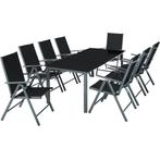 tectake Aluminium zitgroep 8+1 - antraciet, Tuin en Terras, Tuinsets en Loungesets, Verzenden, Nieuw