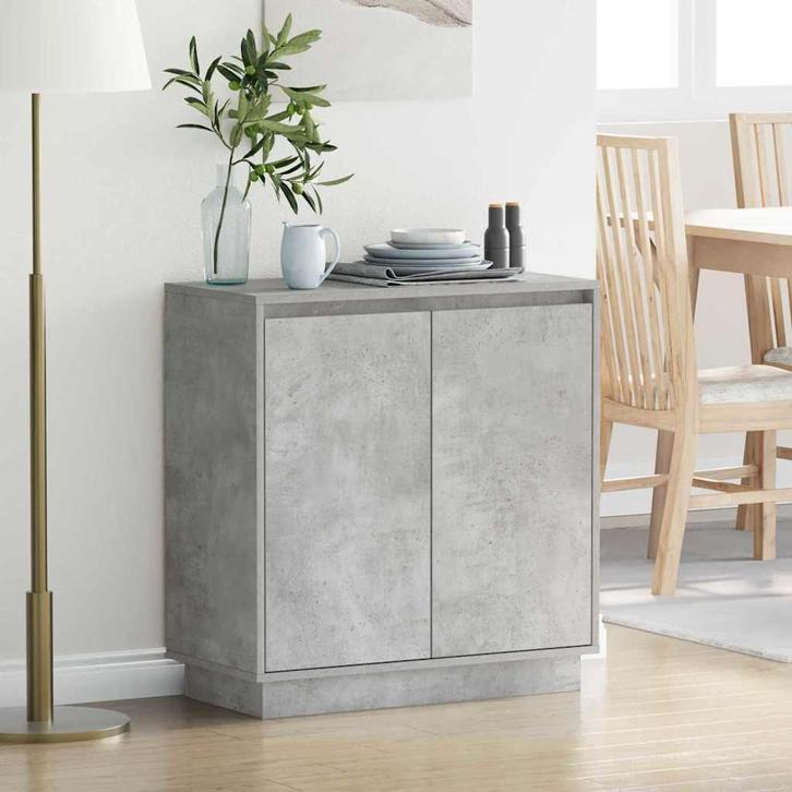 vidaXL Dressoir met plank Beton Grijs 71 x 34.5 x 75 cm, Huis en Inrichting, Tafels | Kaptafels, Nieuw, Verzenden