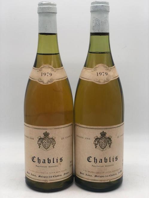 2 x 75cl Chablis Le domaine Paul Javey 1979 (wit), Verzamelen, Wijnen, Frankrijk, Witte wijn, Nieuw, Ophalen of Verzenden