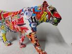 Beeld, street Art luipaard - 19 cm - polyresin
