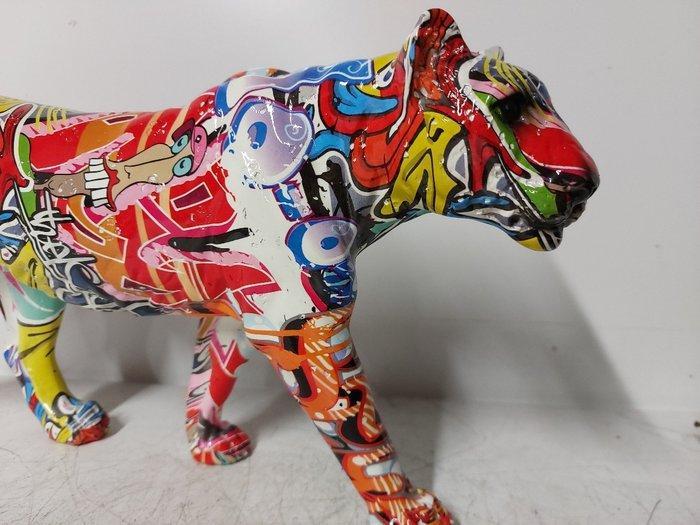 Beeld, street Art luipaard - 19 cm - polyresin, Antiek en Kunst, Kunst | Designobjecten