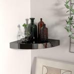 vidaXL Hoekschap zwevend 25x25x3,8 cm MDF hoogglans zwart, Verzenden, Nieuw
