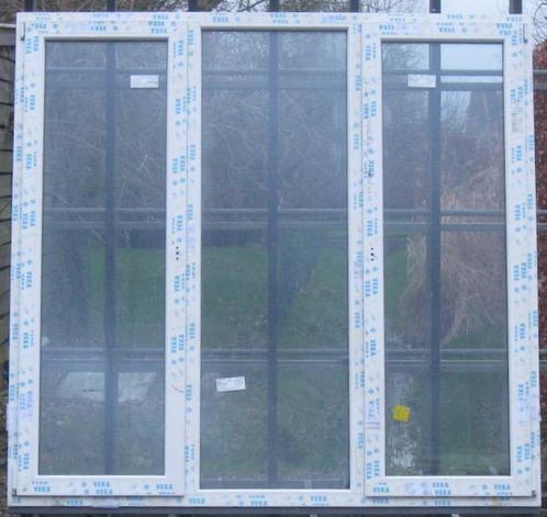 pvc terrasraam , raam , chassis 207 x 198 wit, Doe-het-zelf en Bouw, Raamkozijnen en Schuifdeuren, Inclusief glas, Nieuw, Kunststof