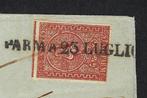 Anciens états italiens - Parme 1855/1853 - 25c Bruno Rosso, Postzegels en Munten, Gestempeld