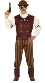 Steampunk Kostuum Bruin, Kleding | Heren, Carnavalskleding en Feestkleding, Nieuw, Verzenden