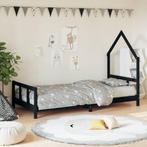 vidaXL Kinderbedframe 90x190 cm massief grenenhout zwart, Verzenden, Nieuw