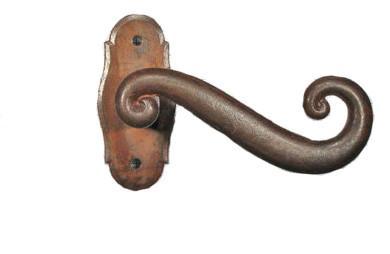 Set deurklinken ijzer geroest, krul., Doe-het-zelf en Bouw, Hang- en Sluitwerk, Klink of Kruk, Nieuw, Overige materialen