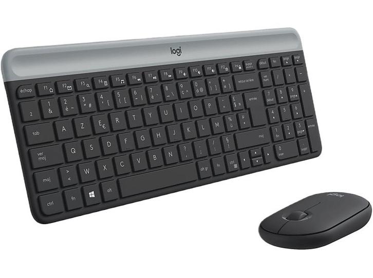 Logitech - Draadloos toetsenbord + muis - Azerty - Zwart, Computers en Software, Toetsenborden, Draadloos, Azerty, Nieuw, Verzenden