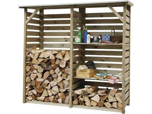 Veiling - Hillhout Twin haardhoutberging 176x60x190cm, Tuin en Terras, Brandhout