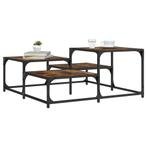 vidaXL Salontafel 87,5x87,5x40 cm bewerkt hout gerookt, Huis en Inrichting, Tafels | Salontafels, Verzenden, Nieuw