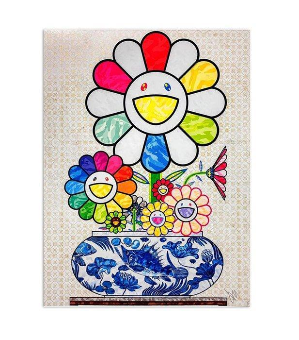 Takashi Murakami (1962) - Murakami Flowers in a Qinghua Vase, Antiek en Kunst, Kunst | Designobjecten