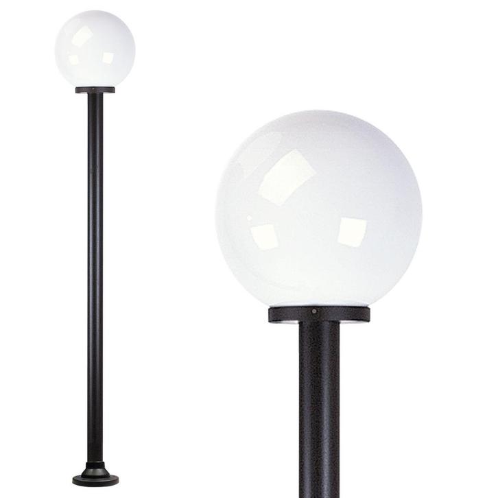 Tuinverlichting Bol Globe 150r Tuinlamp opaal Ø 30, Tuin en Terras, Buitenverlichting, 50 tot 250 watt, Nieuw, Kunststof, Staande lamp