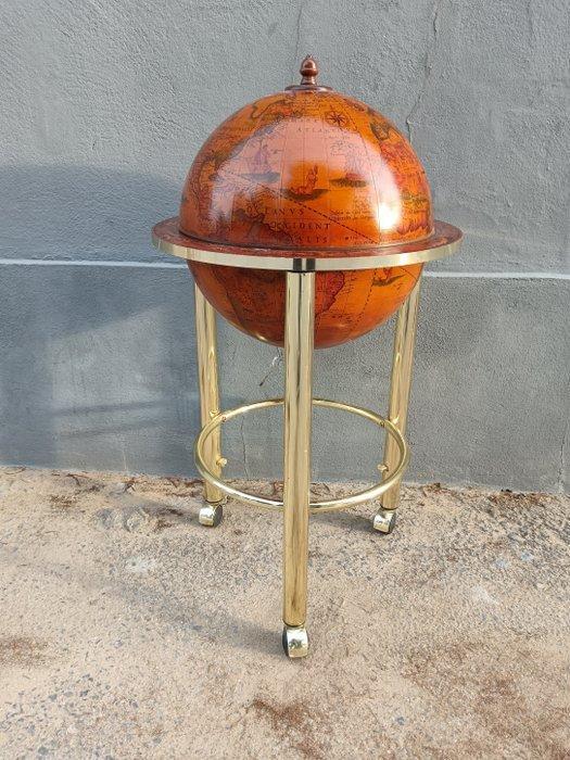 Bar - pasta, Messing - Wereldbol-barmeubel, likeurkast, Antiek en Kunst, Antiek | Meubels | Tafels