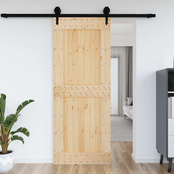 vidaXL Deur NARVIK 90x210 cm massief grenenhout, Doe-het-zelf en Bouw, Deuren en Vliegenramen, Nieuw, Verzenden
