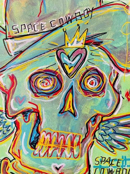 Flör (1978) - Spacecowboy, Antiek en Kunst, Kunst | Schilderijen | Modern