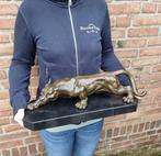 Beeld, XL Bronze Panther 41cm - 13.5 cm - Marmer, Brons -