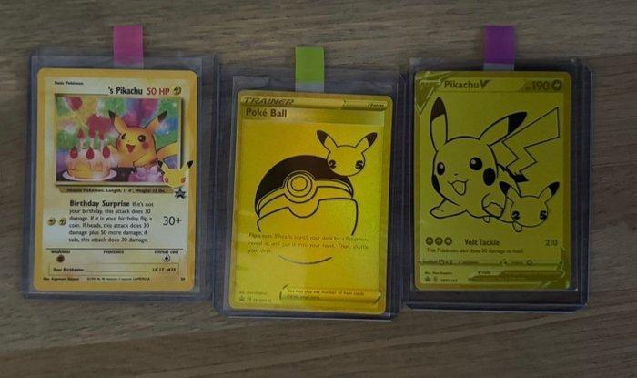 Pokémon - 3 Card - Pikachu SWSH145, SWSH146, #24 - Sword &, Hobby en Vrije tijd, Verzamelkaartspellen | Pokémon
