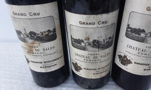 1964 Château de Sales - Pomerol - 3 Flessen (0.75 liter), Verzamelen, Wijnen