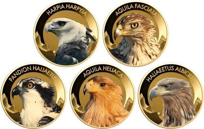 10 x 1/1000 troy oz - Goud .999 - Most Famous Eagles Coins, Postzegels en Munten, Edelmetalen en Baren