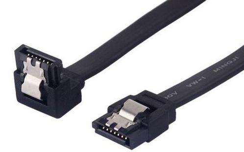 SATA III Kabel met 90º hoek - 50cm - 7-Polig - 6GB/s - ZWAR, Computers en Software, Pc- en Netwerkkabels, Nieuw, Ophalen of Verzenden