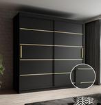 Kledingkast mat zwart 200x62x200 schuifdeuren, Huis en Inrichting, Kasten | Overige, Verzenden, Nieuw