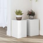 vidaXL Plantenstandaards 2 st 20x20x30 cm bewerkt hout wit, Tuin en Terras, Verzenden, Nieuw